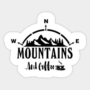 Mountains and Coffee Sticker